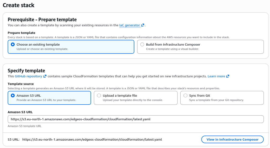 CloudFormation wizard